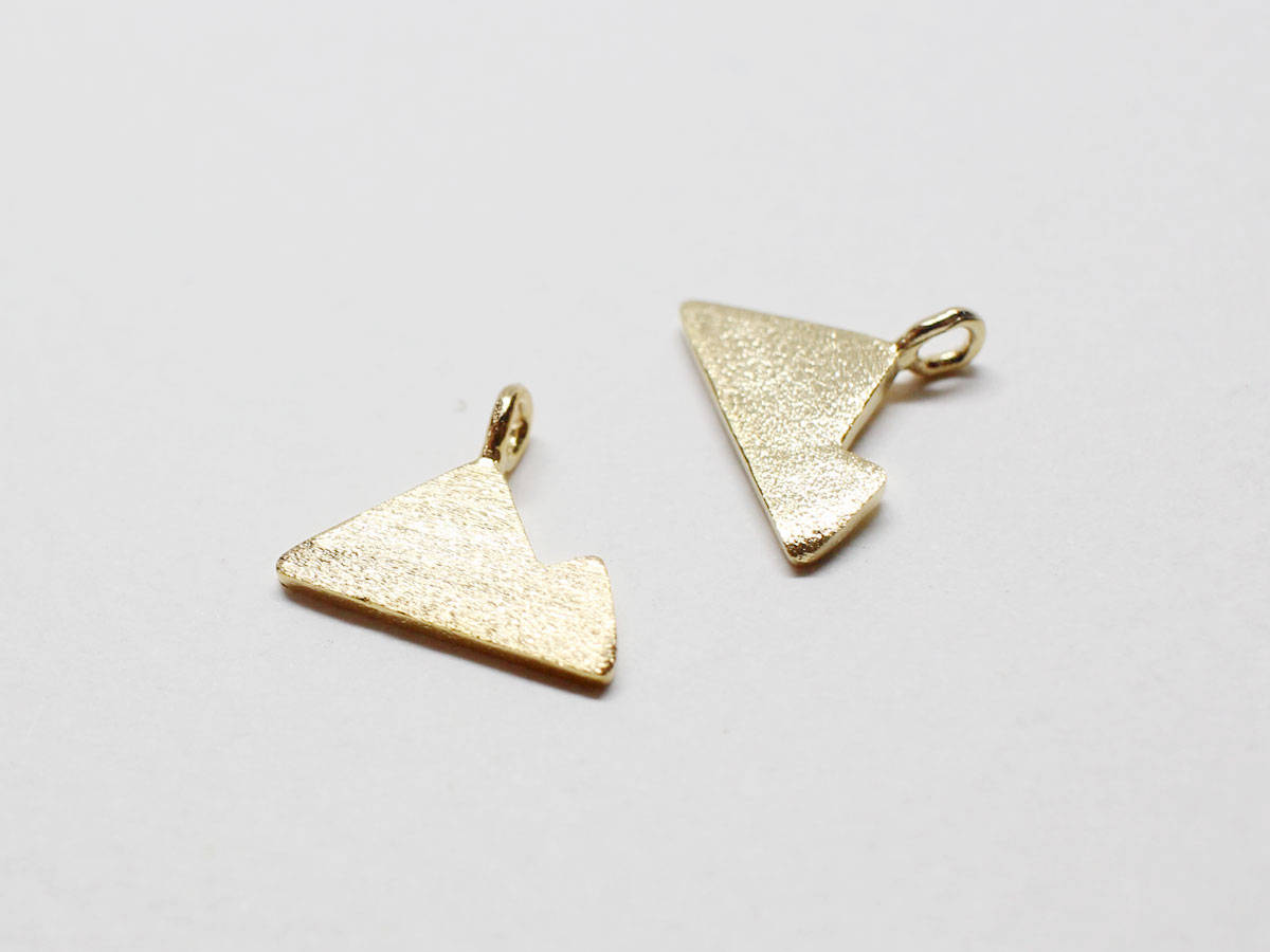 [P0683-1]2pcs/Brushed Mountain Pendant/Brass/Gold/12x9.5mm