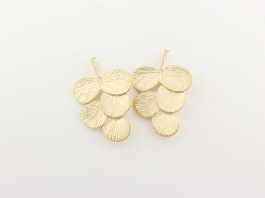 [P0069]2pcs/Grape motivate Pendant/Brass/Matte Gold/20 x 30mm