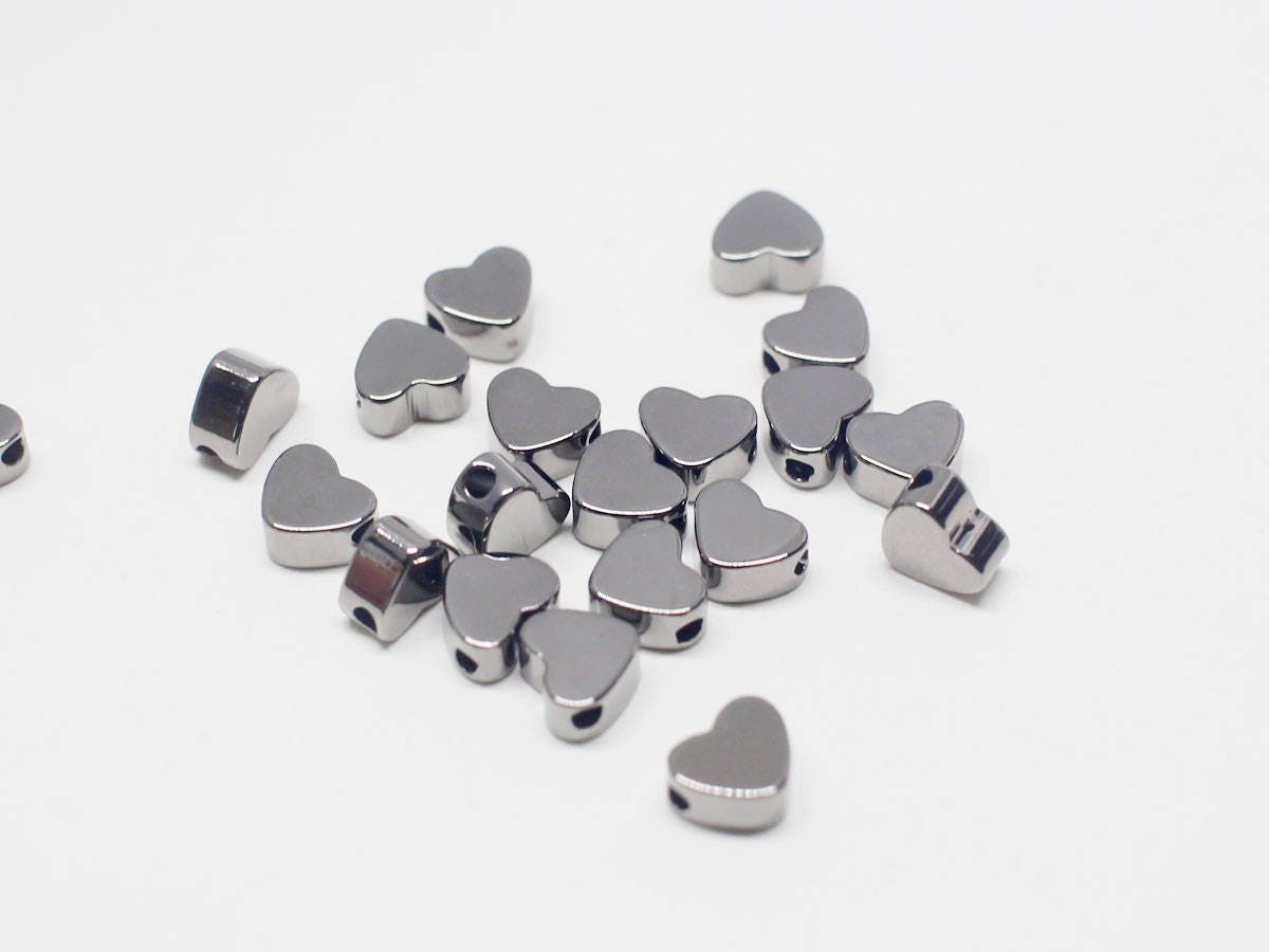 [P0692]4pcs/Mini Heart Charm Connector/Brass/Black Nickel /5x4mm