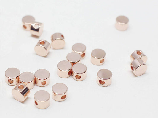 [P0693]4pcs/Mini Circle Charm Connector/Brass/Rose Gold /4mm