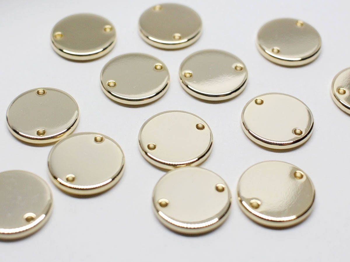 [P0699-1]4pcs/Circle Connector/Brass/Gold/12mm