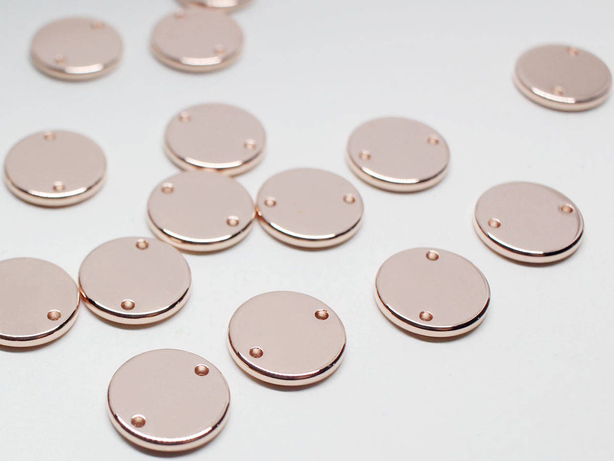 [P0699-1]4pcs/Circle Connector/Brass/Rose Gold/12mm