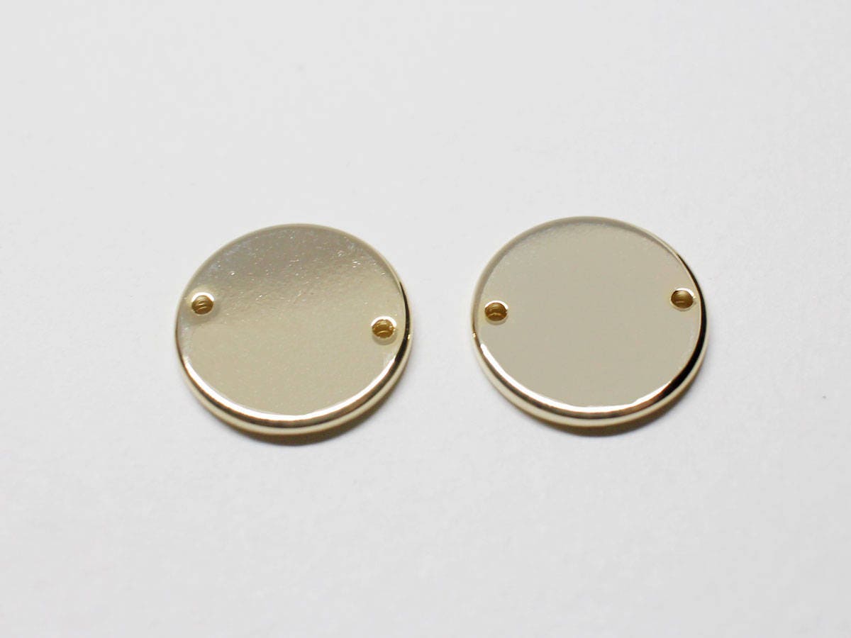 [P0699-2]4pcs/Circle Connector/Brass/Gold/15mm