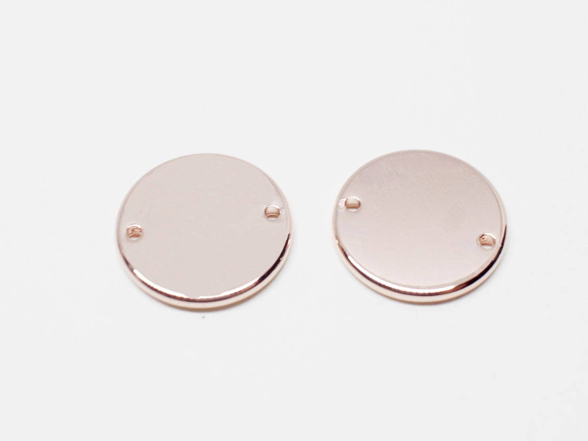 [P0699-2]4pcs/Circle Connector/Brass/Rose Gold/15mm