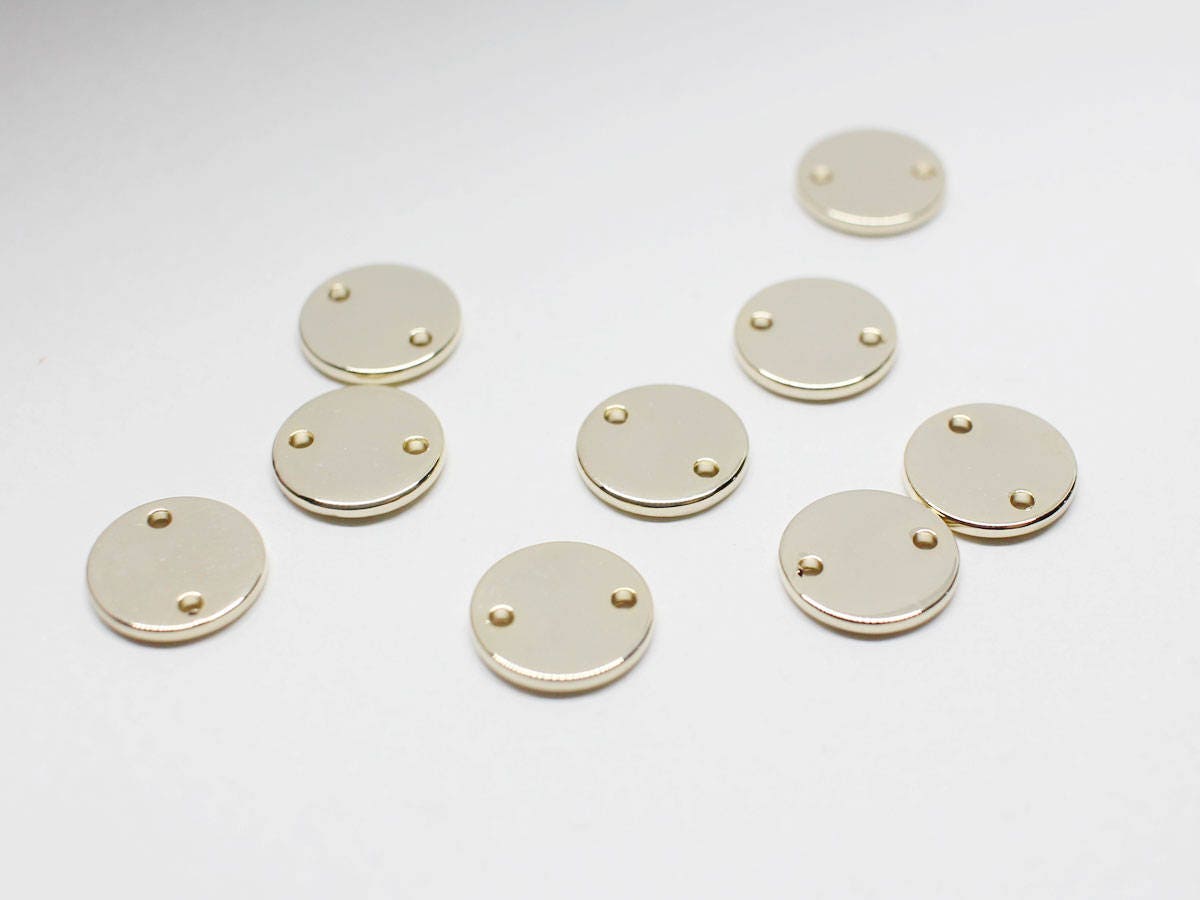 [P0699]4pcs/Circle Connector/Brass/Gold/9mm