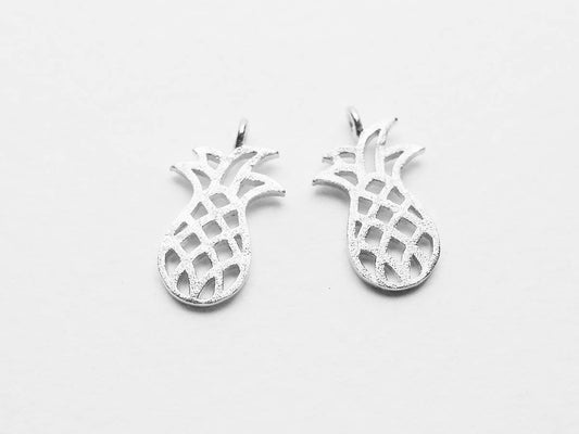 [P0700]2pcs/Pineapple Pendant/Brass/Matte Rhodium/9x15mm