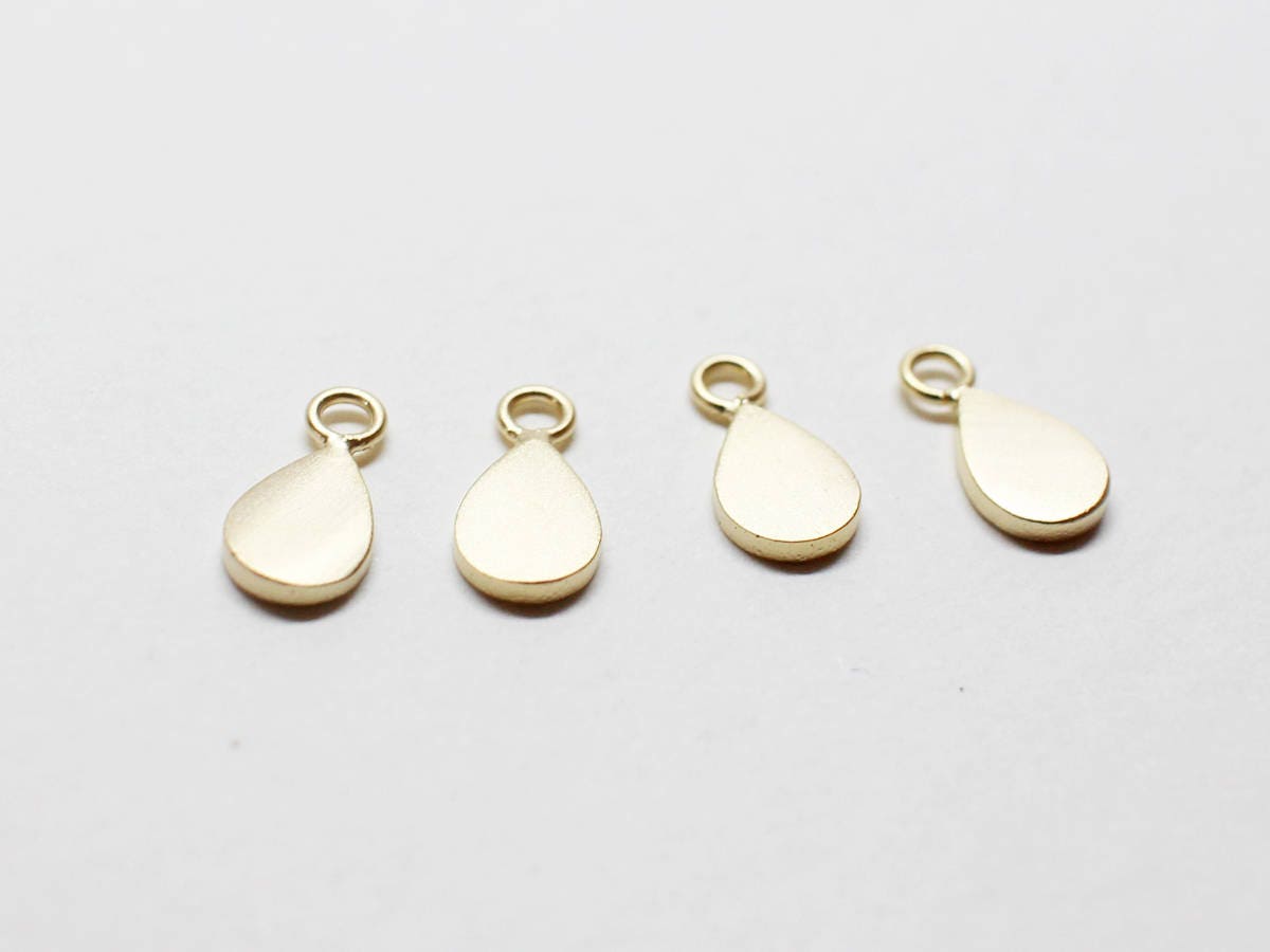 [P0708]4pcs/Mini Teardrop Pendant/Brass/Matte Gold//4x8mm