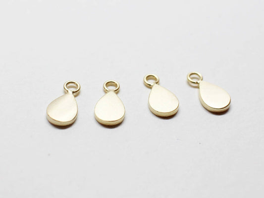 [P0708]4pcs/Mini Teardrop Pendant/Brass/Matte Gold//4x8mm