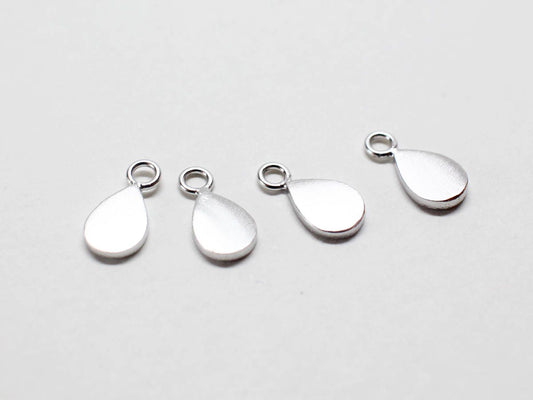 [P0708]4pcs/Mini Teardrop Pendant/Brass/Matte Rhodium/4x8mm