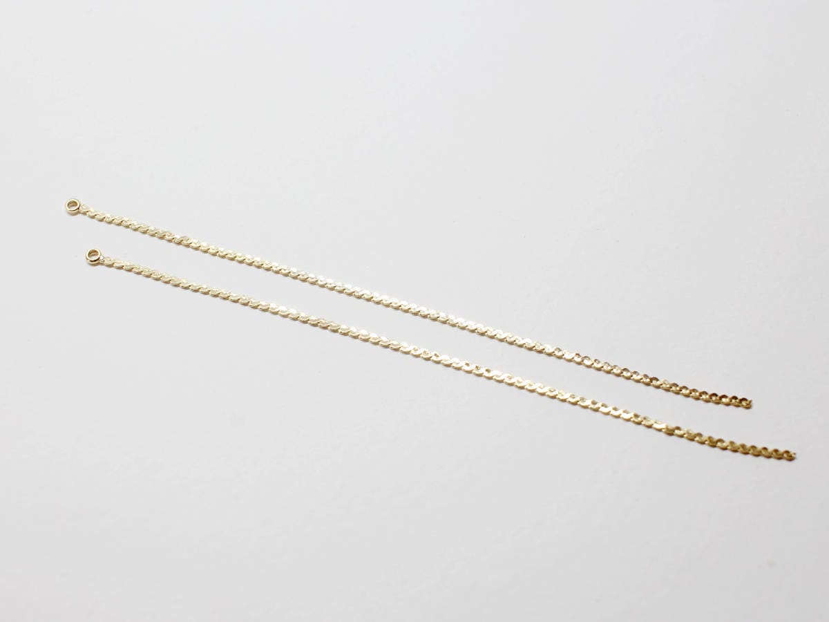 [P0711-2]2pcs/Long Snake Chain Pendant/Brass/Gold/2x100mm