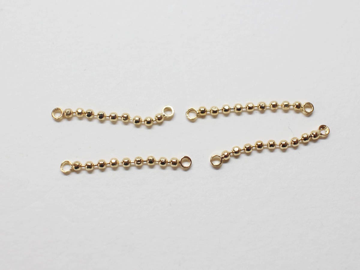 [P0712-2]10pcs/Short Chain Connector/Brass/Gold/2x20mm