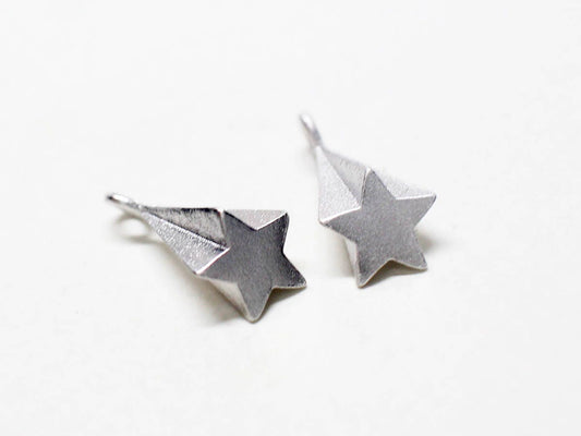 [P0720]2pcs/Star Cone Pendant/Brass/Matte Rhodium/6.5x13.5mm