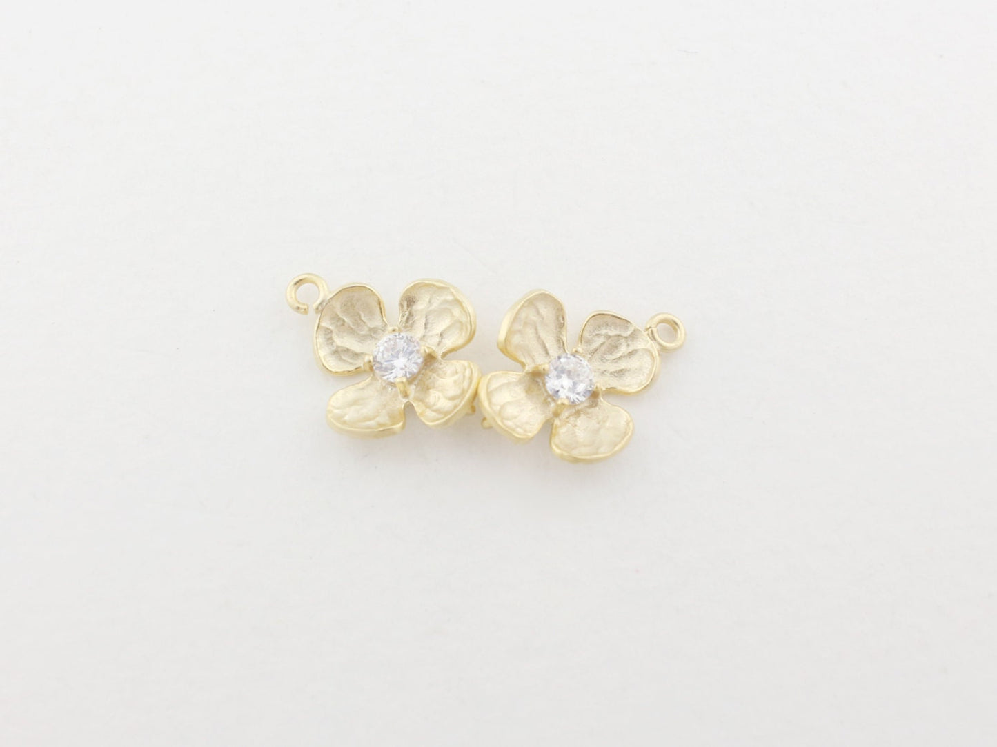 [P0074]2pcs/Cubic Flower bud pendant/Brass/Matte Gold/11mm