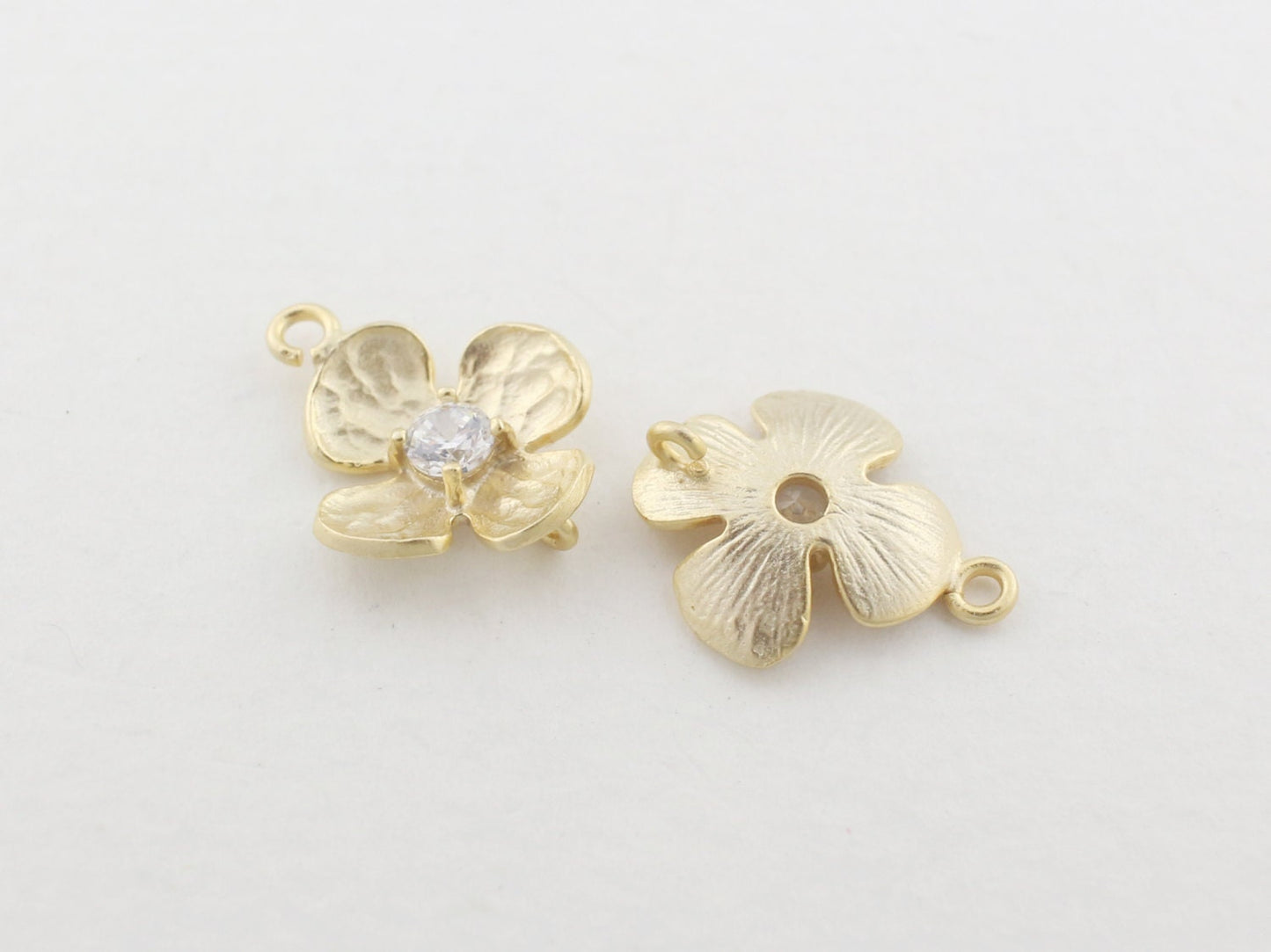 [P0074]2pcs/Cubic Flower bud pendant/Brass/Matte Gold/11mm