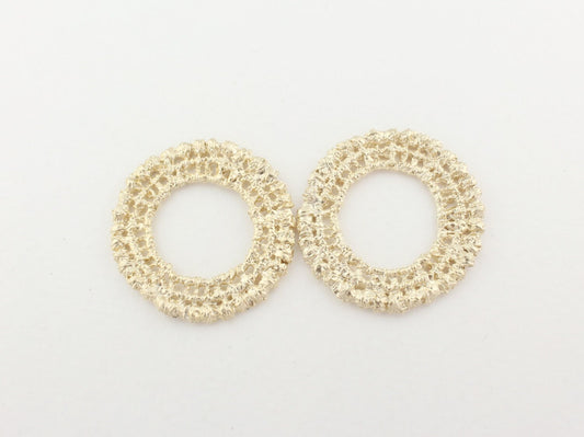 [P0007]4pcs/Lace Circle Pendant/Pewter/Matte Gold/26mm