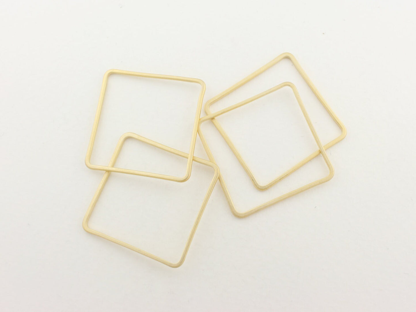 [P0085]4pcs/Square Connector/Brass/Matte Gold/30 mm