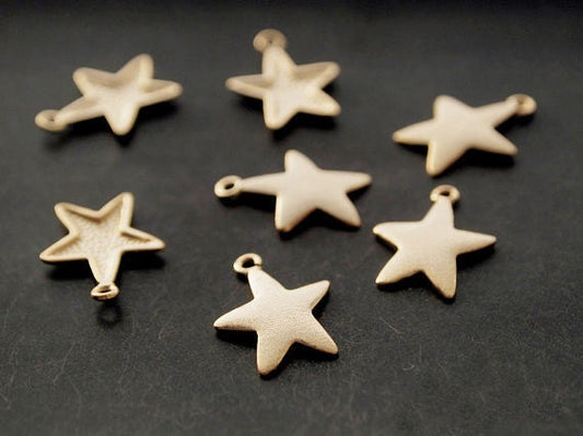 [P0091]2pcs/Starfish Pendant/Brass/Matte Gold/16.2x11.8mm