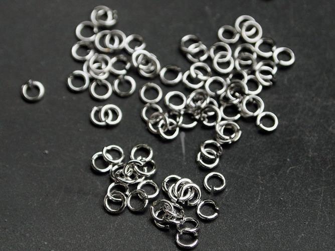 [B0001] 8g, approx 300pcs/2mm jump rings/Brass/Rhoidum plated/0.6x2mm