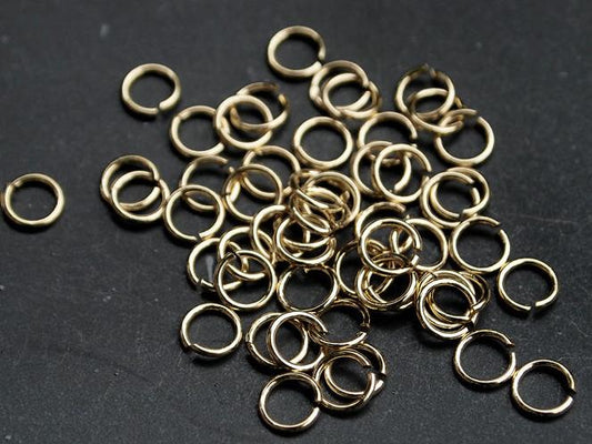 [B0002] 8g, approx 300pcs/3mm jump rings/Brass/Gold plated/0.6x3mm