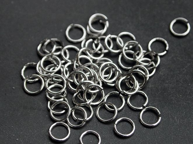 [B0002] 8g, approx 300pcs/3mm jump rings/Brass/Rhodium plated/0.6x3mm