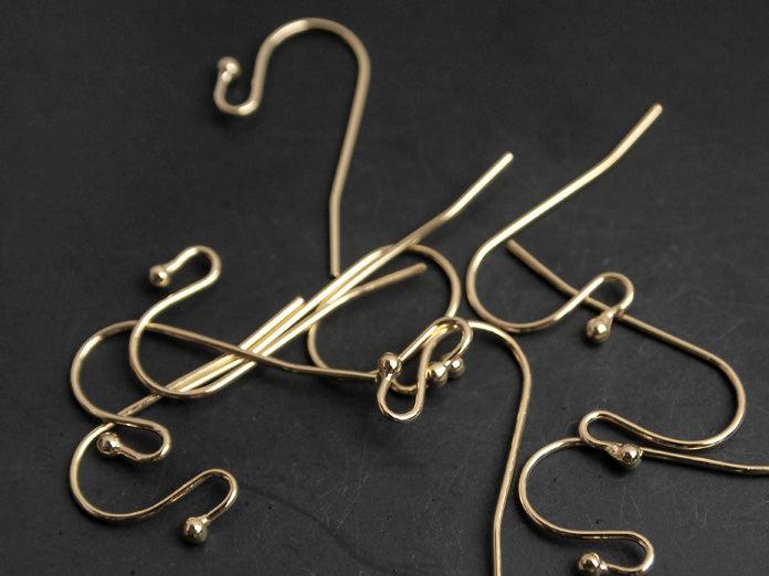 [B0004] 20pcs/Basic ball hooks/Brass/Gold plated/20x13mm