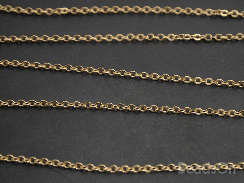 [N0003] 1m/245SF Chain/Brass/Gold plated/1.9mm Link