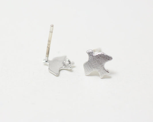 [E0004]/1 pair/Swallow Earrings/Brass/Rhodium/8x7.5mm