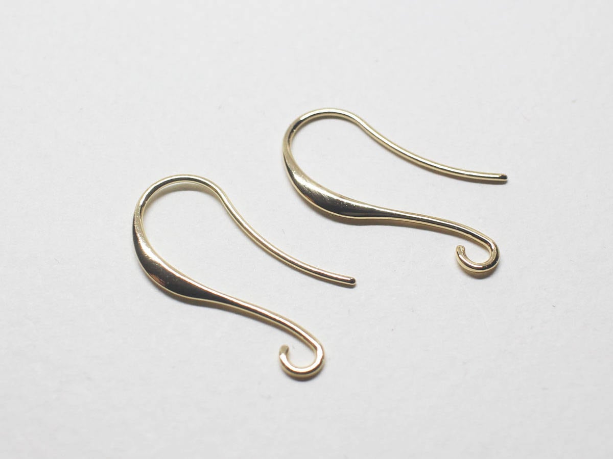 [E0026-1]/2 pair/French hook Large/Brass/Gold/25mm