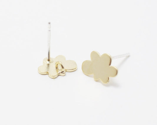 [E0027]/1 pair/Little cloud earrings/Brass/Matte Gold/9.5x6.5mm