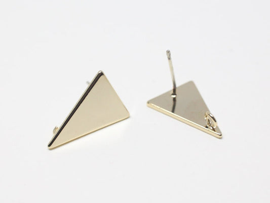 [E0114]/1 pair/Isosceles triangle Stud Earrings/Brass/Gold/12x18mm