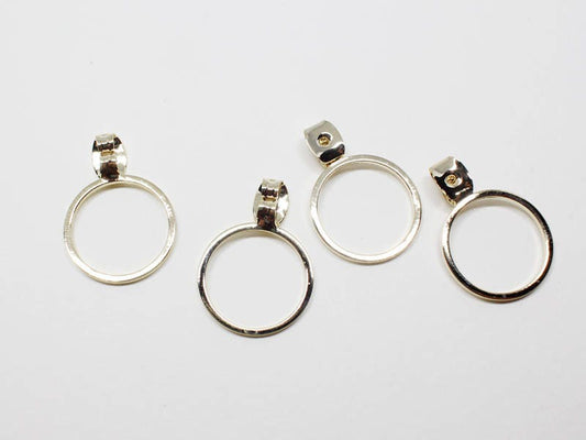 [E0145]/2 pairs/15mm Circle Earring Back Clutch/Brass/Gold/15mm