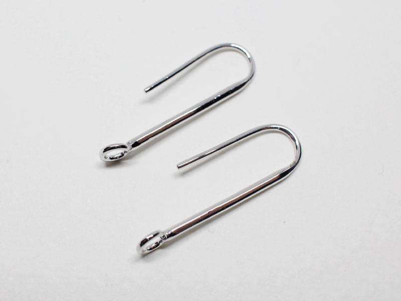 [E0158]/1 pair/Simple Earring Hook/ Brass/Rhodium/30mm