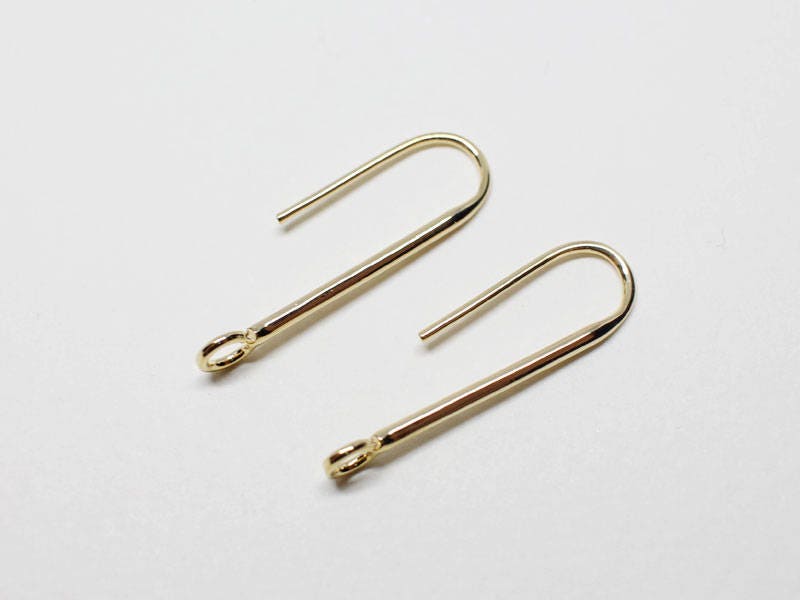 [E0158]/1 pair/Simple Earring Hook/ Brass/Gold/30mm