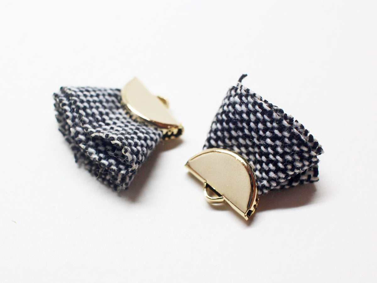 [T0021]2pcs/Fabric /Brass/Gold/20x18mm