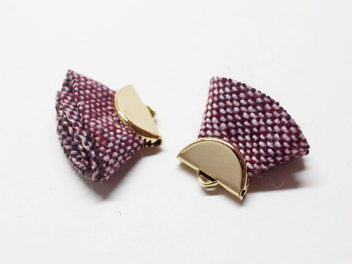 [T0021]2pcs/Fabric /Brass/Gold/20x18mm