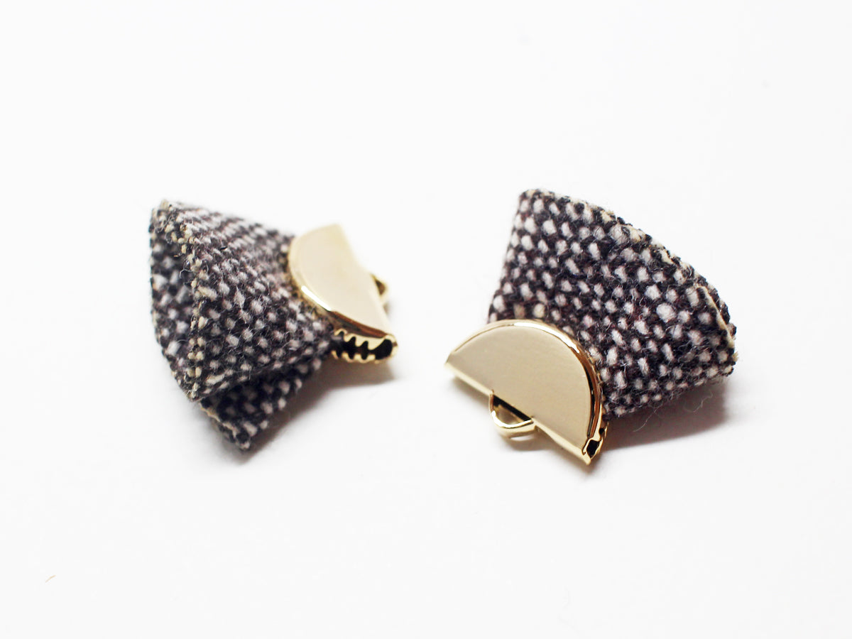 [T0021]2pcs/Fabric /Brass/Gold/20x18mm