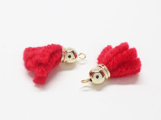 [T0022]2pcs/Fluffy Tassels/Brass/Gold/5.6x20mm