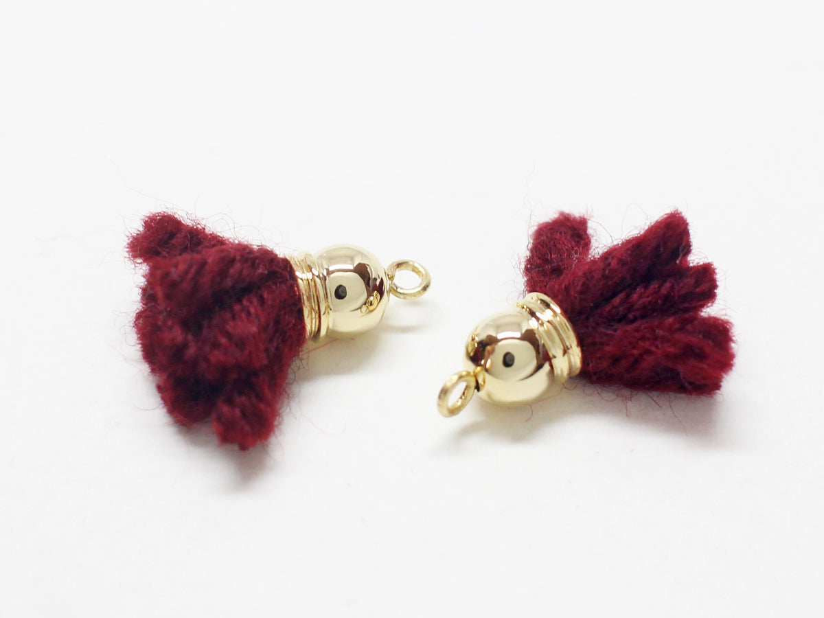 [T0022]2pcs/Fluffy Tassels/Brass/Gold/5.6x20mm