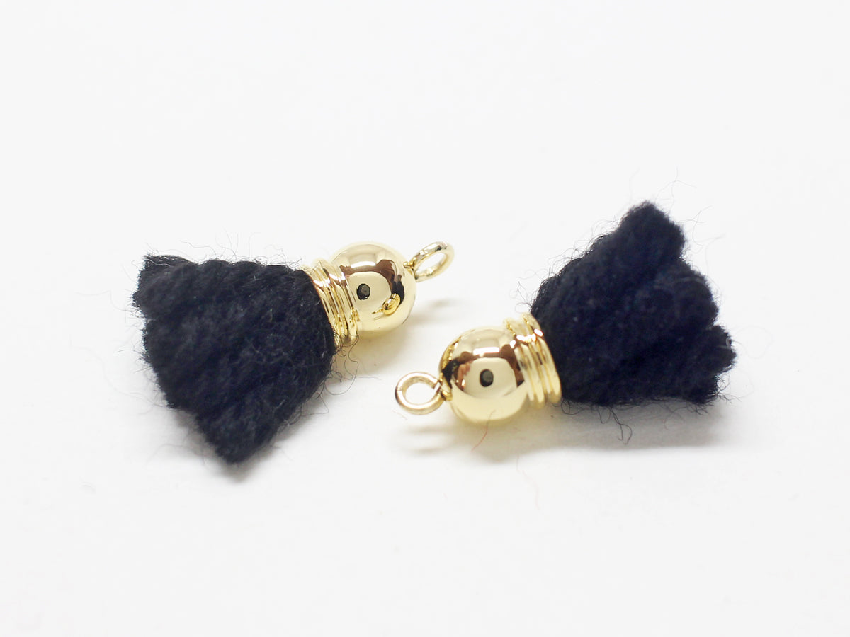 [T0022]2pcs/Fluffy Tassels/Brass/Gold/5.6x20mm