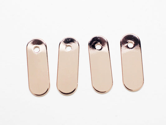 [P0741]/4pcs/Ellipse Tag/Brass /Rose Gold /20x7mm