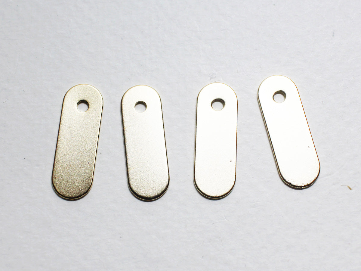 [P0741]/4pcs/Ellipse Tag/Brass /Matte Gold /20x7mm