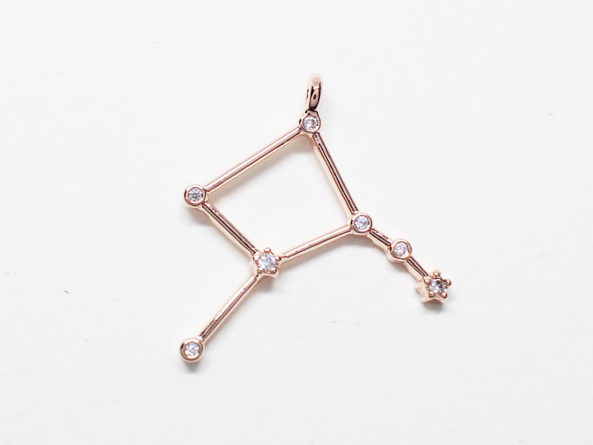 [P0747]/2pcs/Cubic Constellation Pendant/Brass/Rose Gold/20mm