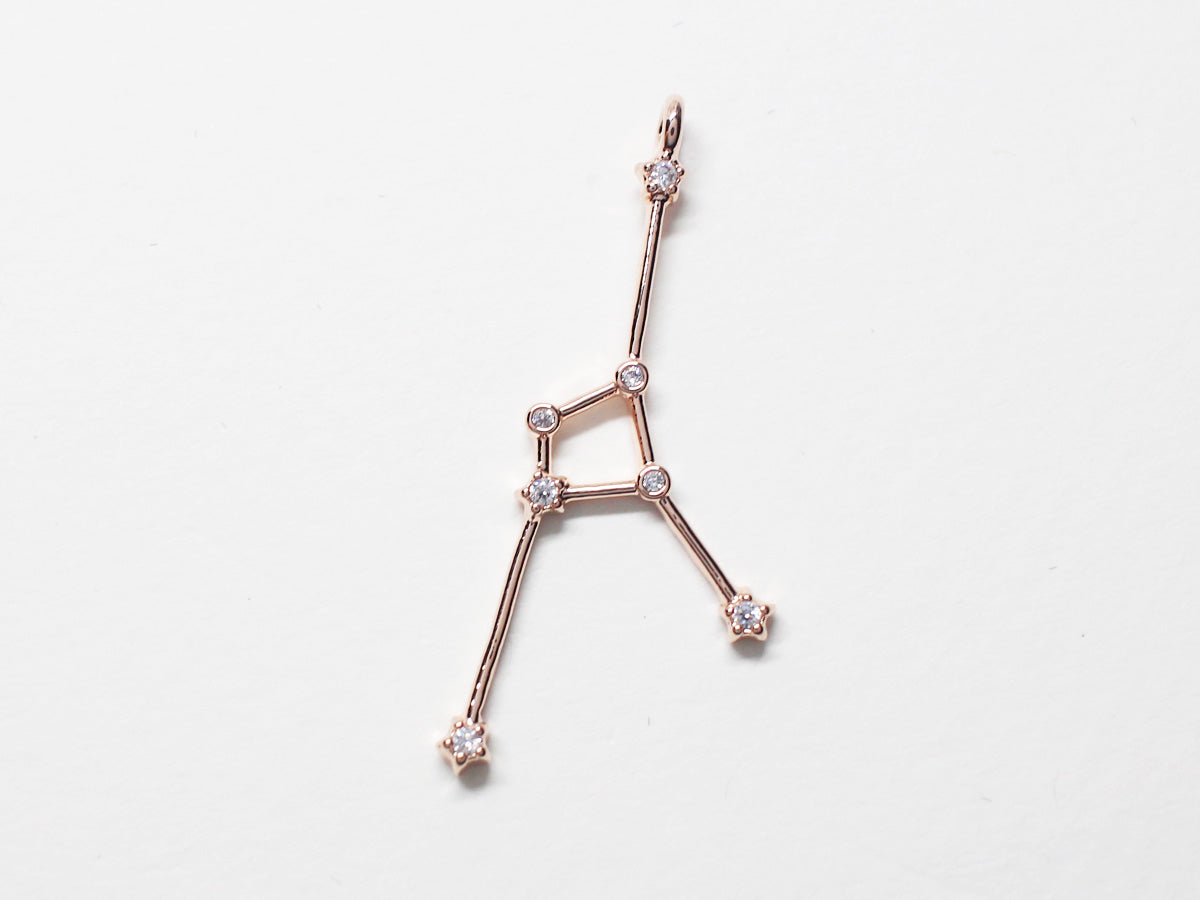 [P0747]/2pcs/Cubic Constellation Pendant/Brass/Rose Gold/20mm