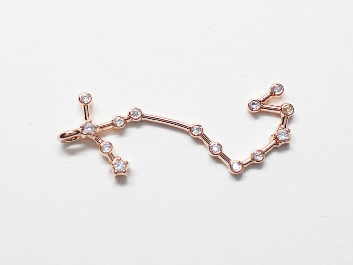 [P0747]/2pcs/Cubic Constellation Pendant/Brass/Rose Gold/20mm