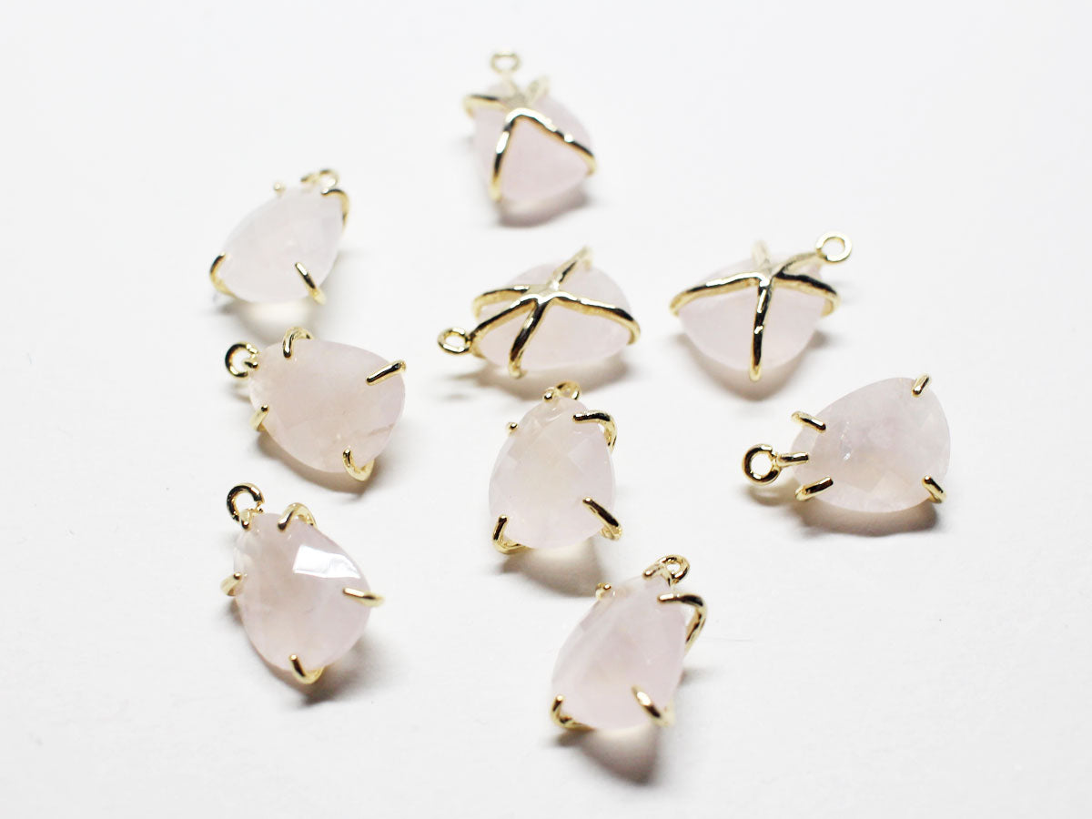 [P0744]/2pcs/Antique set Gemstone Pendant/Brass/ Gold /12.2x7.8mm