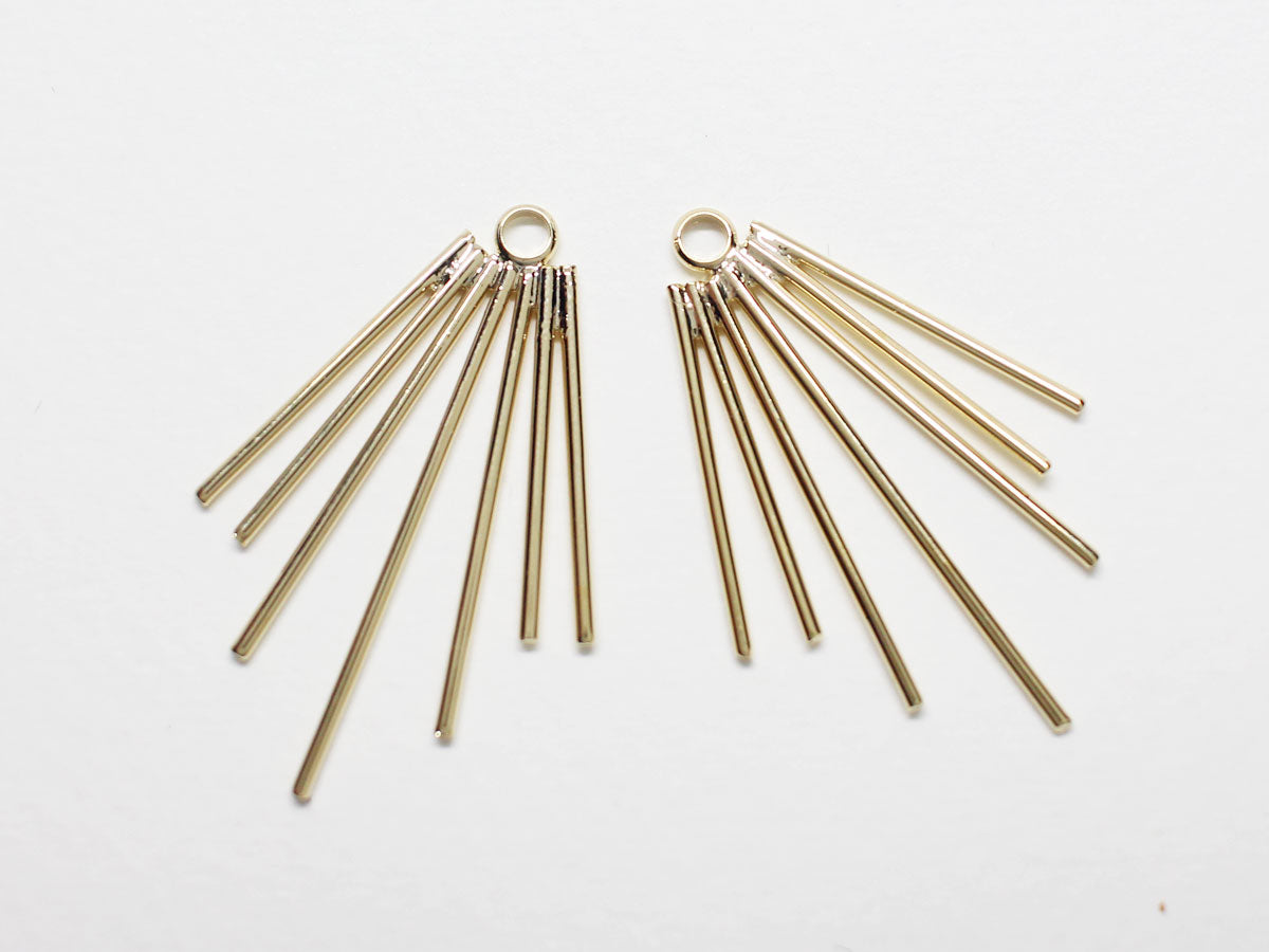 [P0777]/2pcs/panwise Bars Pendant/Brass /Gold/22x33mm