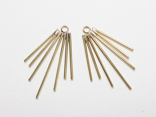 [P0777]/2pcs/panwise Bars Pendant/Brass /Gold/22x33mm