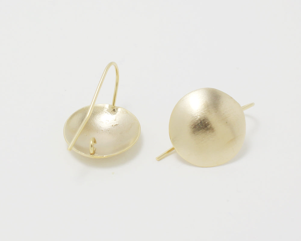 [E0028]/1 pair/Convex earring hook/Brass/Matte Gold/14x14mm