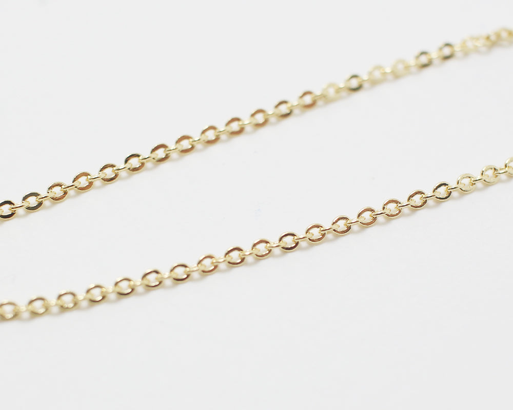 [N0035]/ 5pcs / 16" 230SF Chain Necklace + Extension/Brass/Gold plated/1.3mm Link