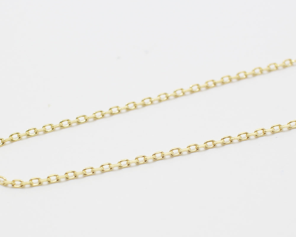[N0036]/ 5pcs / 16" 230 4DC Chain Necklace + Extension/Brass/Gold plated/1.3mm Link